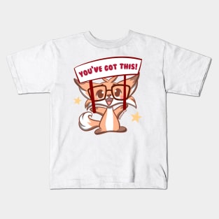 Cute Kawaii Nerd Fox you got this cheering Kids T-Shirt